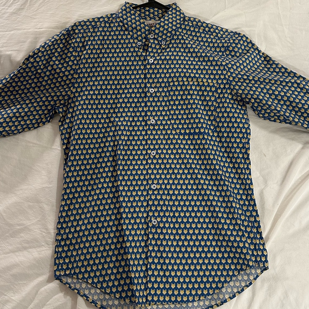 Naked & Famous Fox print shirt Size Medium